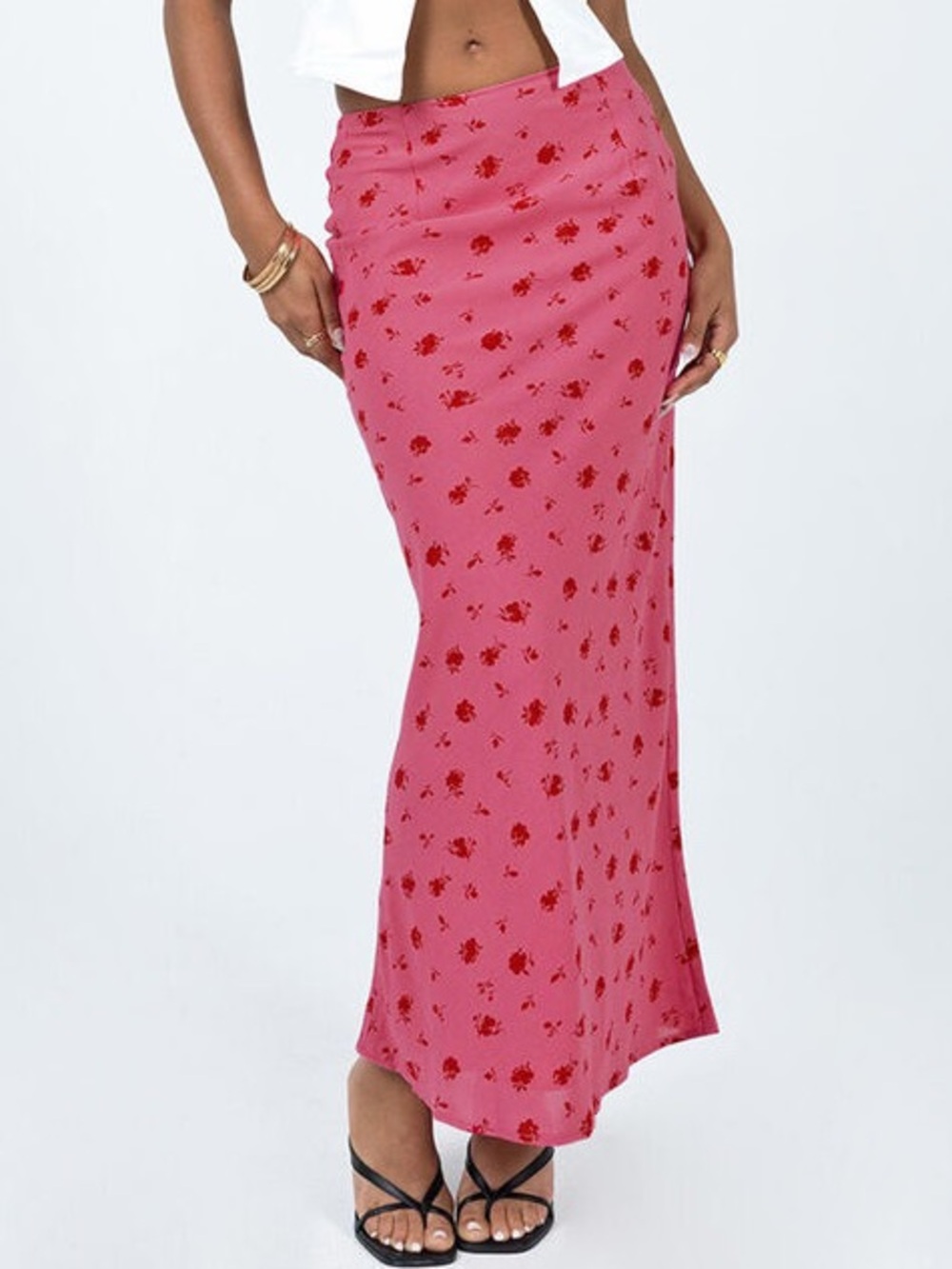 Princess Polly Gendling Midi Maxi Skirt Pink Floral